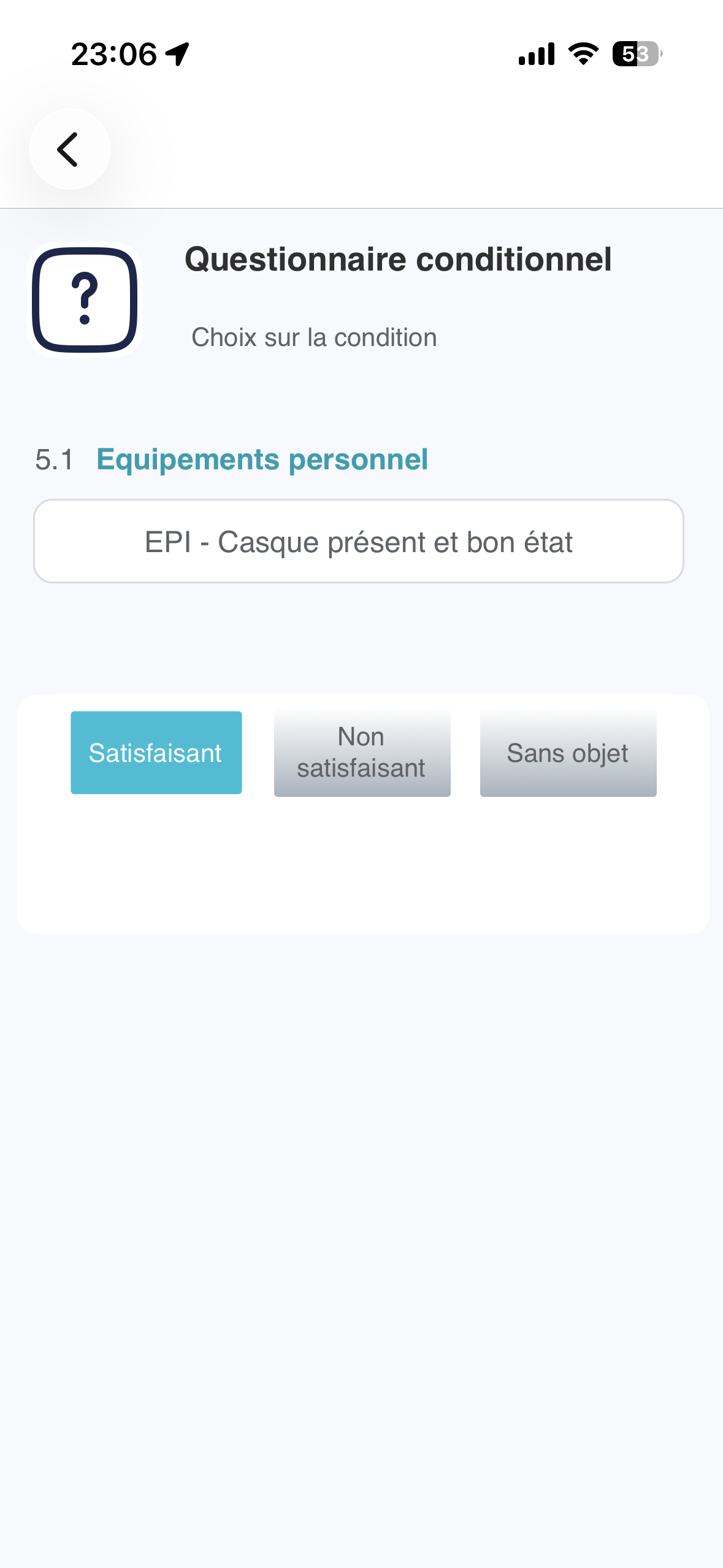 Sélecteur de réponse pour une question conditionnelle