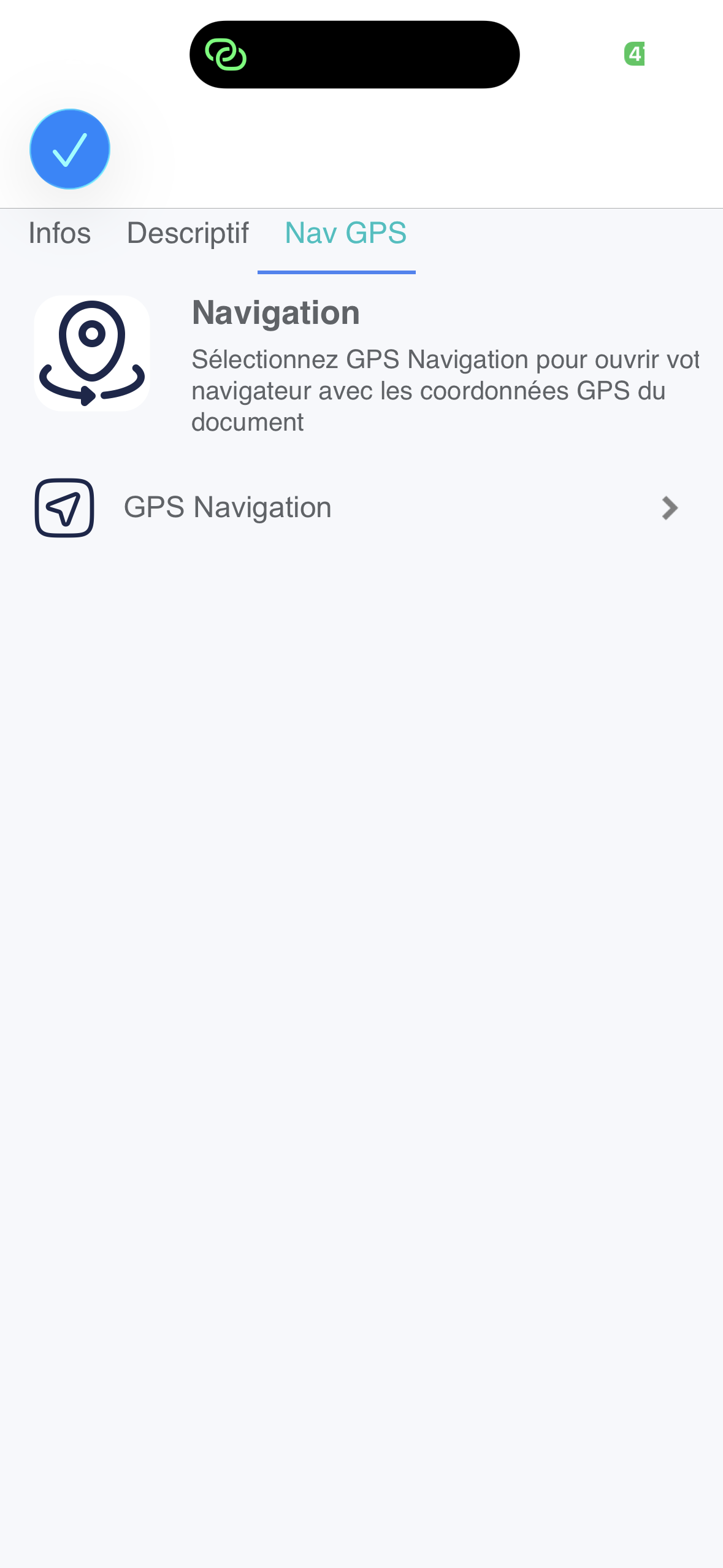 Navigation GPS depuis les informations d’un document Iperya Collect